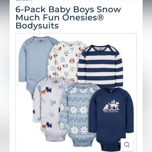 Gerber Baby Boys Blue and Gray Bodysuits 6-Pack